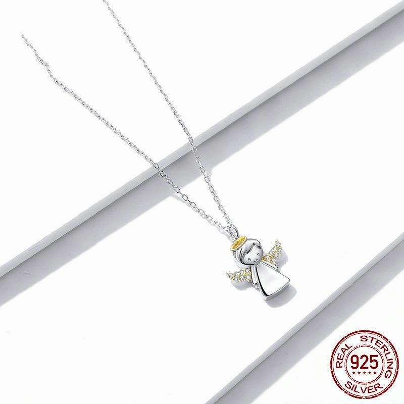 S925 Bi-color Electroplated Bee Necklace Simple