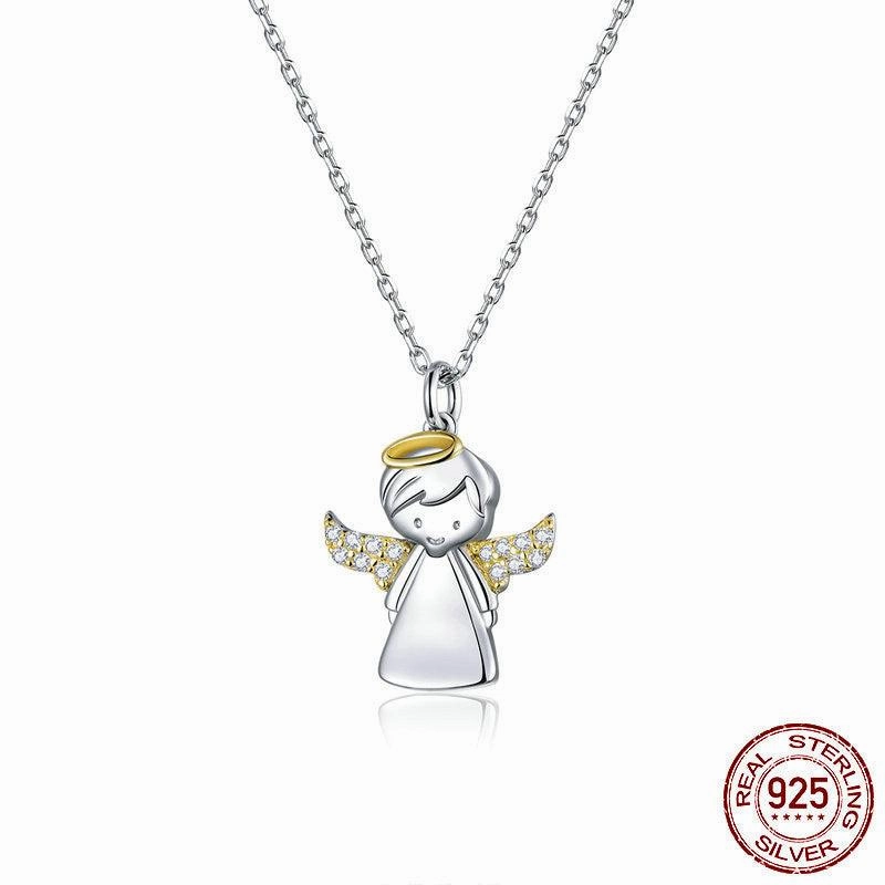 S925 Bi-color Electroplated Bee Necklace Simple