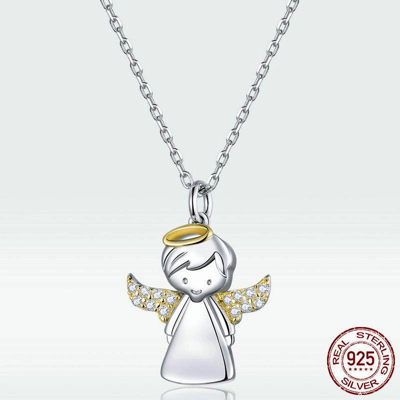 S925 Bi-color Electroplated Bee Necklace Simple
