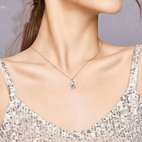 S925 Bi-color Electroplated Bee Necklace Simple 