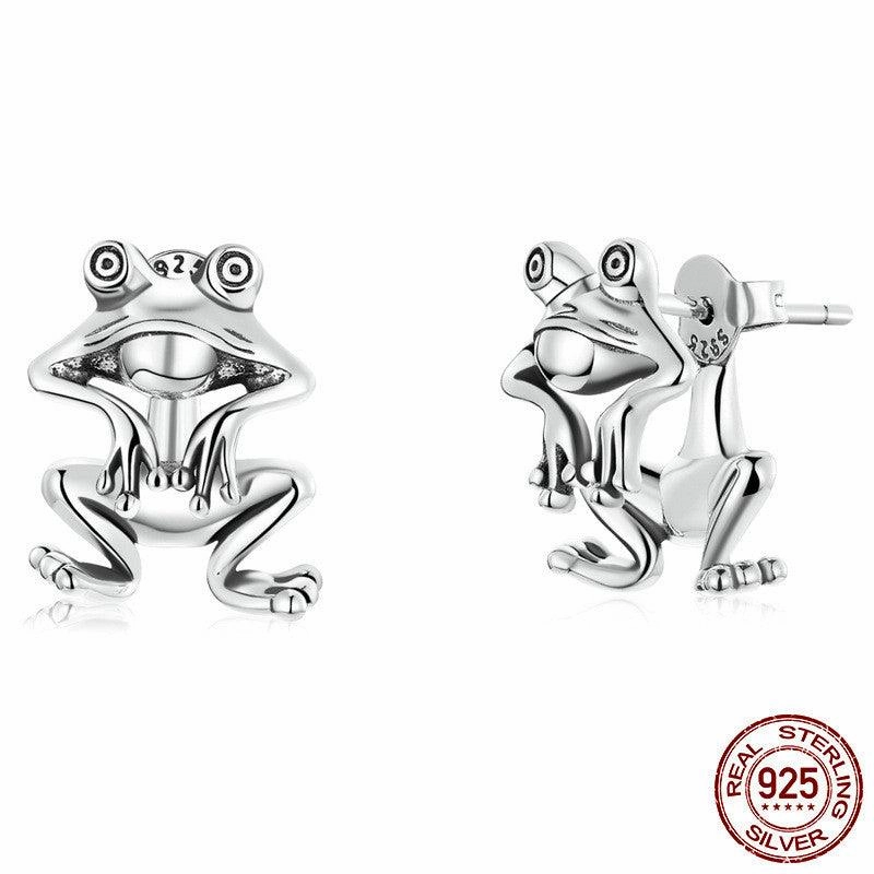 S925 Earrings European And American Popular Temperament Split Animal Earrings