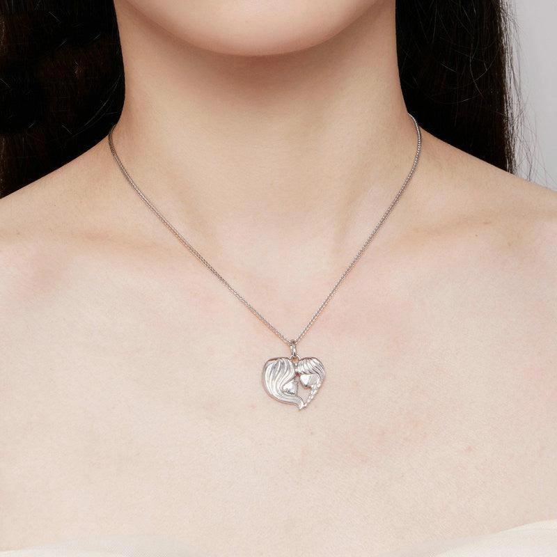 S925 Mother And Daughter Heart  Affection Light Luxury Necklace