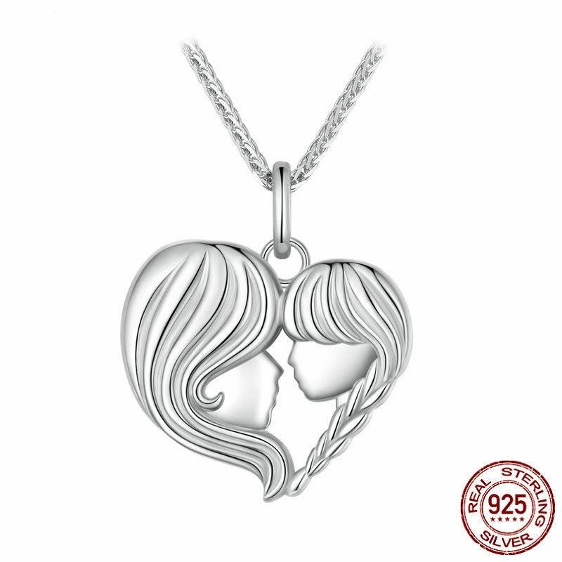 S925 Mother And Daughter Heart  Affection Light Luxury Necklace