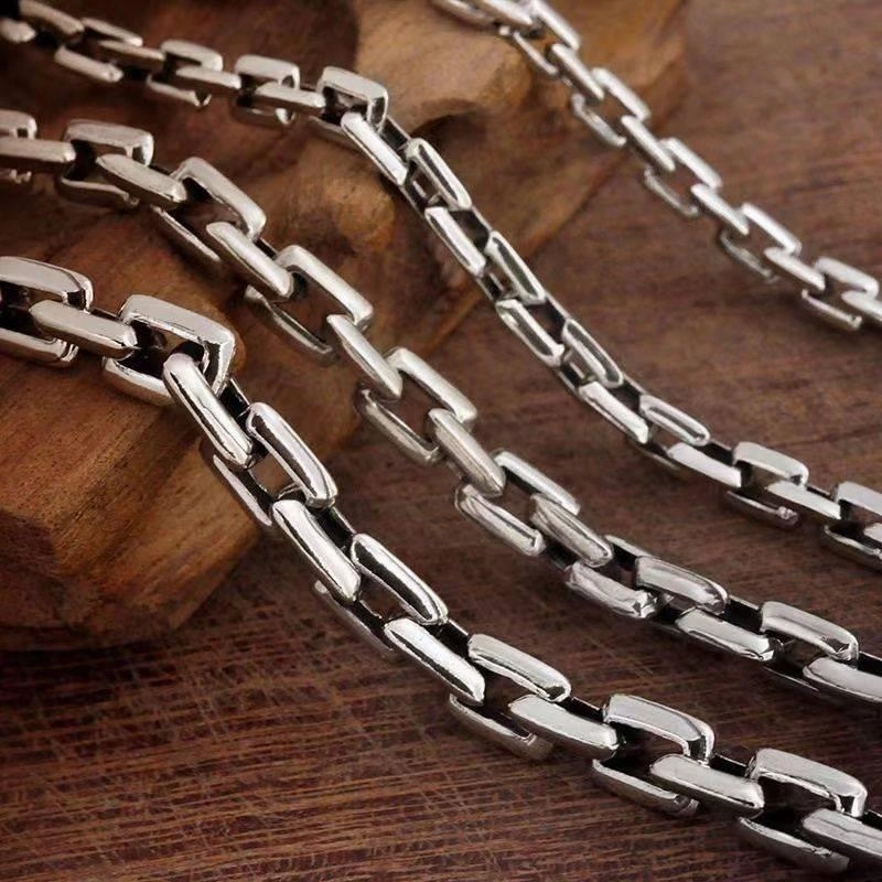 S925 Pure Silver Bolt Bracelet Interlocking Retro