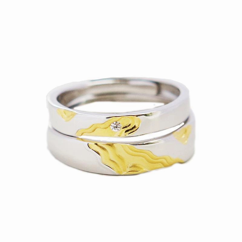 S925 Quicksand Couple Ring A Pair Of Sterling Silver