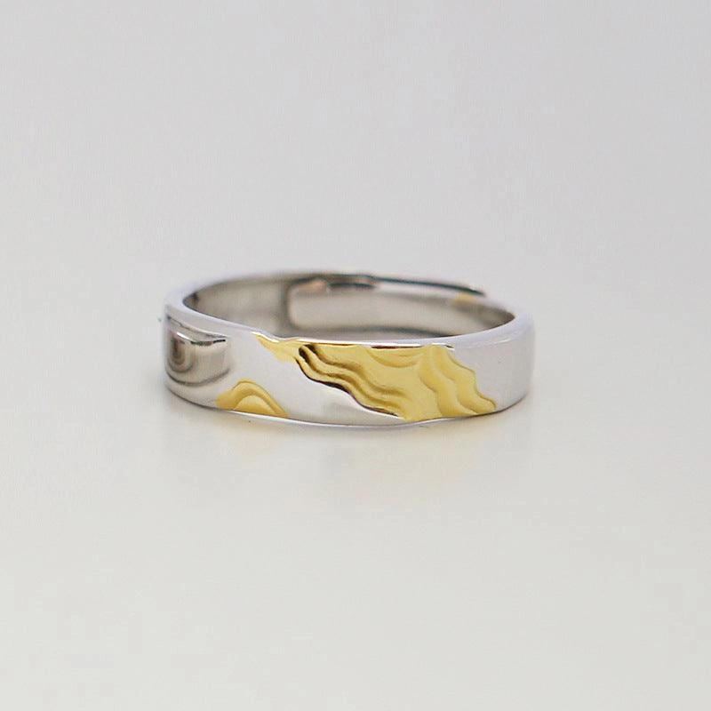 S925 Quicksand Couple Ring A Pair Of Sterling Silver