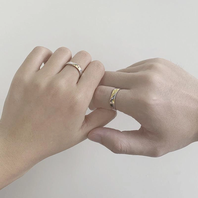 S925 Quicksand Couple Ring A Pair Of Sterling Silver 