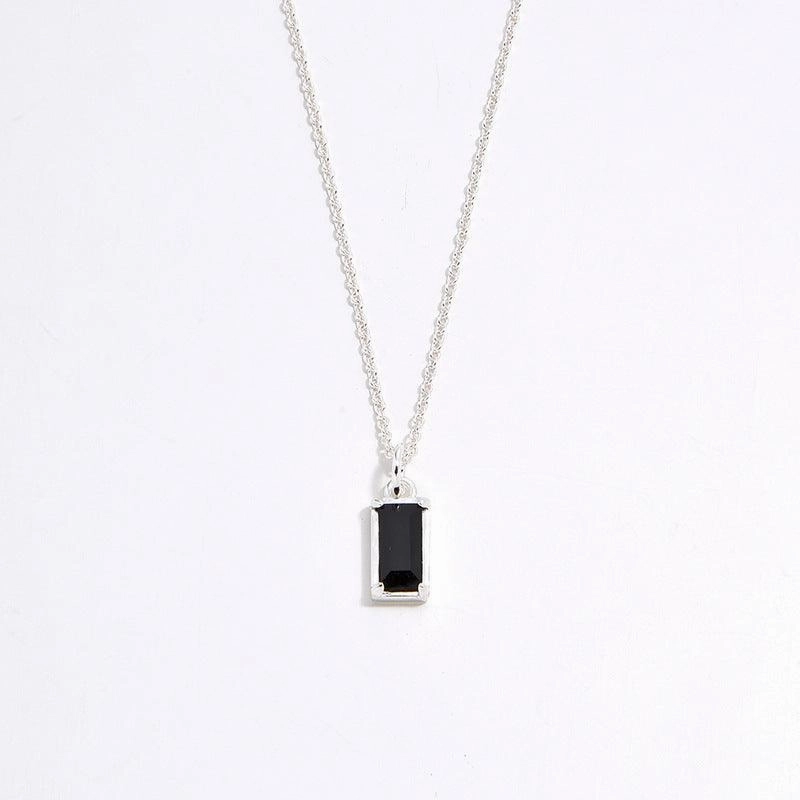 S925 Silver 18K Gold Plating Simple Fashion Exquisite High-grade Black Zircon Necklace
