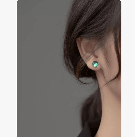 S925 Silver Fresh Blue Geometric Round Ball Stud Earrings For Women