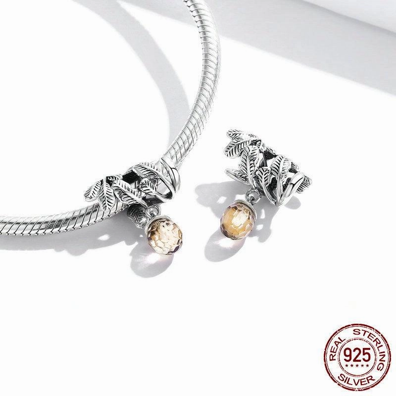 S925 Silver Pine Nut Bracelet Beads