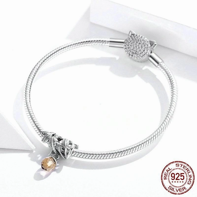 S925 Silver Pine Nut Bracelet Beads