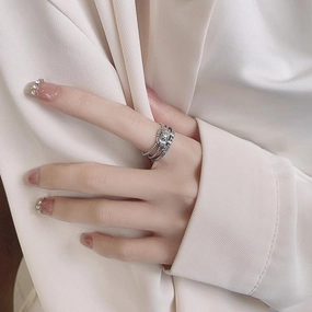 S925 Silver Retro Distressed Copper Coin Lucky Elephant Creative Design Minority Style Ring 