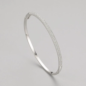 S925 Sterling Silver Bracelet Female Opening Oval 