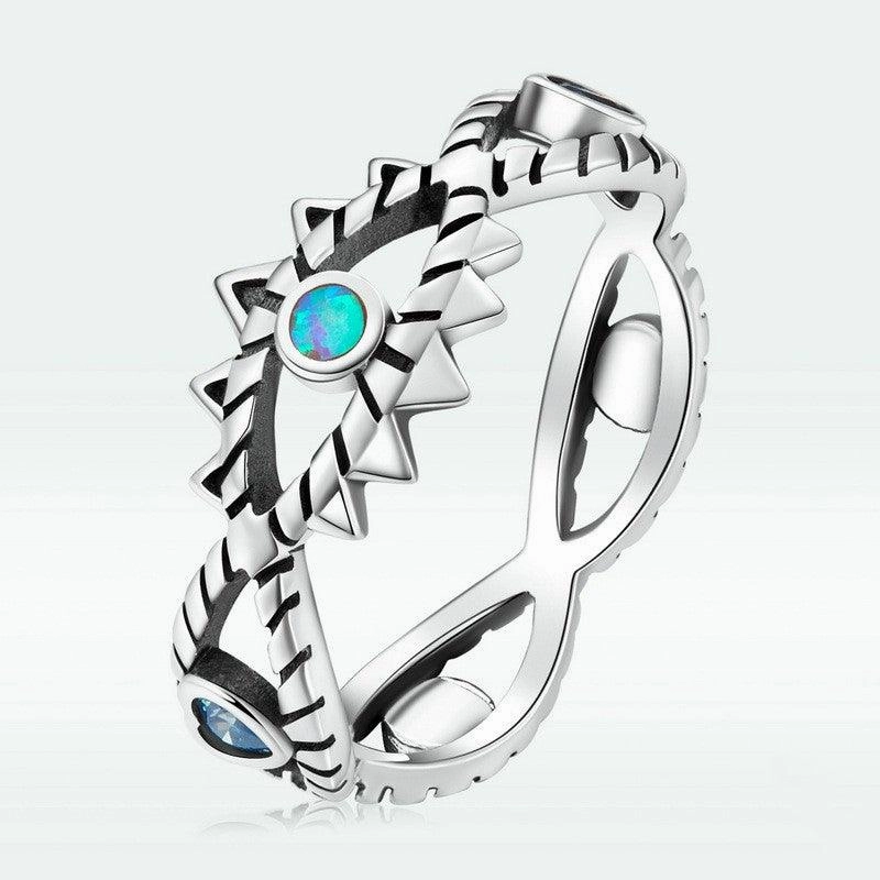 S925 Sterling Silver Devil's Eye Ring 