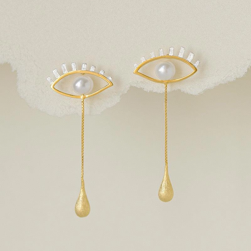 S925 Sterling Silver Earrings Mysterious Eye Shape