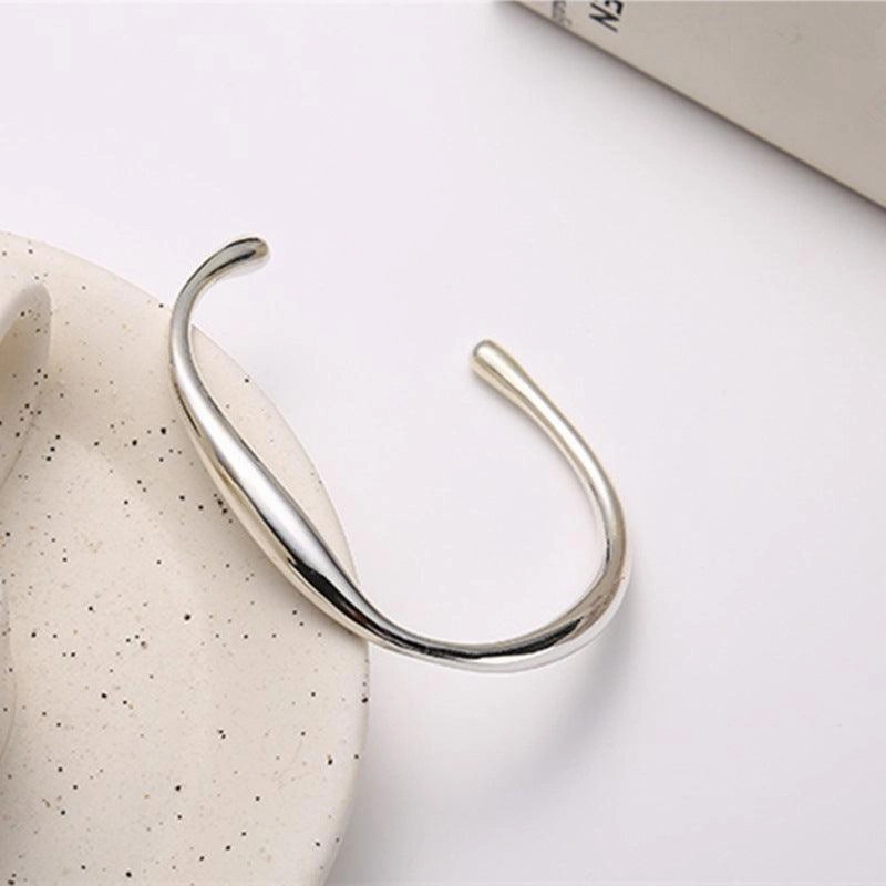 S925 Sterling Silver Irregular Flow Square Bracelet