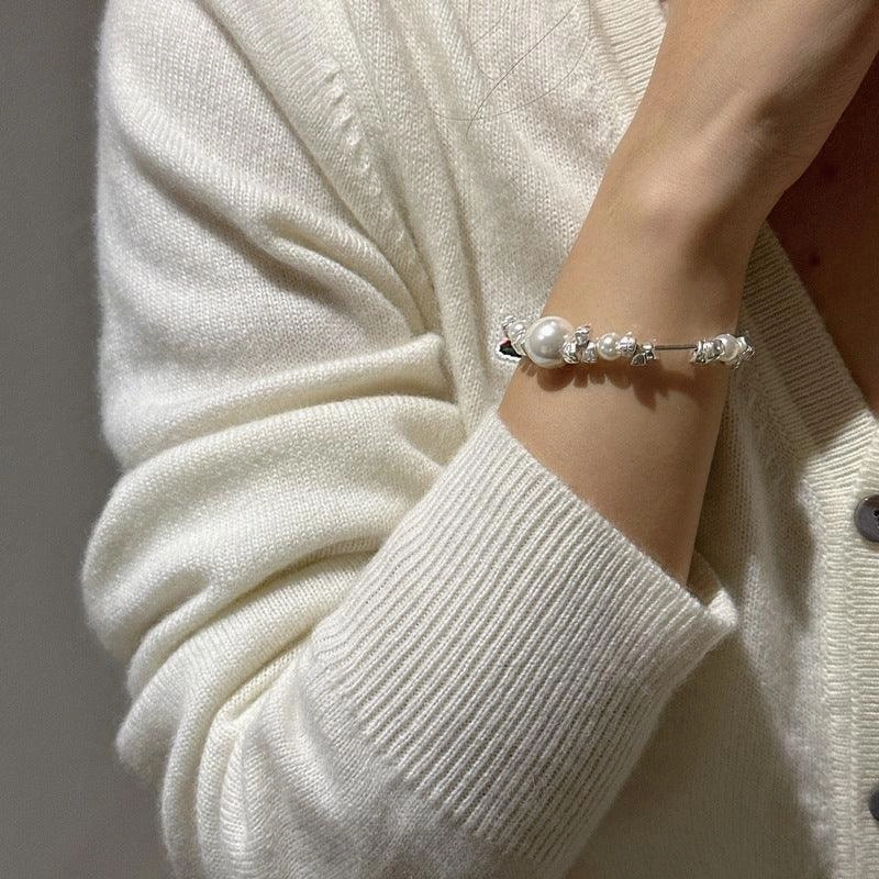 S925 Sterling Silver Irregular Pearl Bracelet