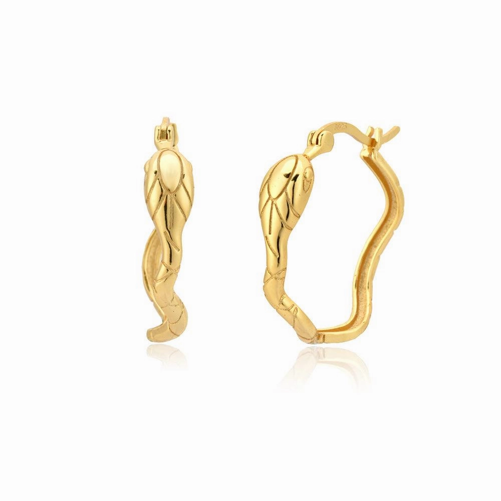 S925 Sterling Silver Large Ring Snake Earrings