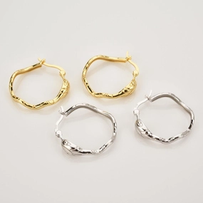 S925 Sterling Silver Large Ring Snake Earrings 