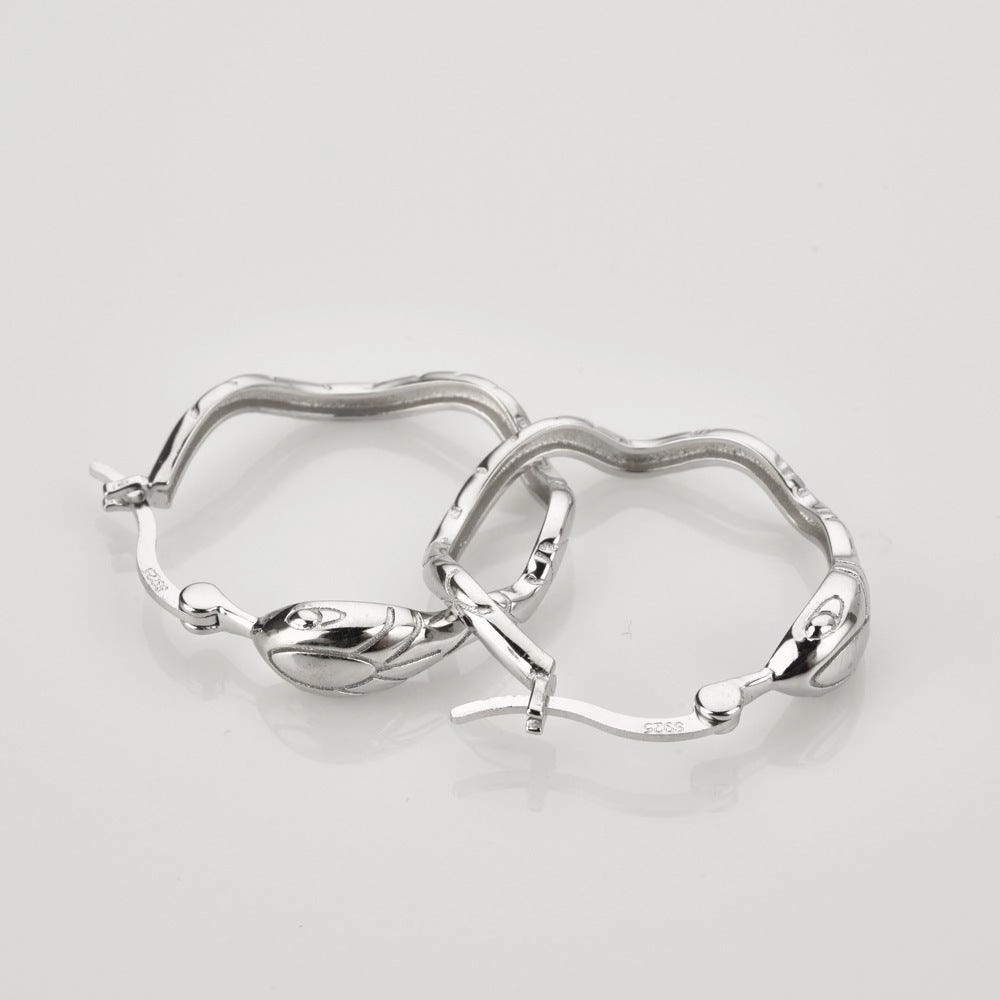S925 Sterling Silver Large Ring Snake Earrings