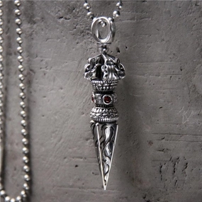 S925 Sterling Silver Magic Weapon Vajra Pestle Pendant Retro Man Personality 