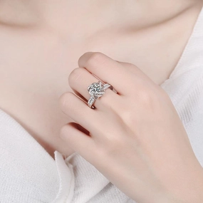 S925 Sterling Silver Moissanite Ring Girl 