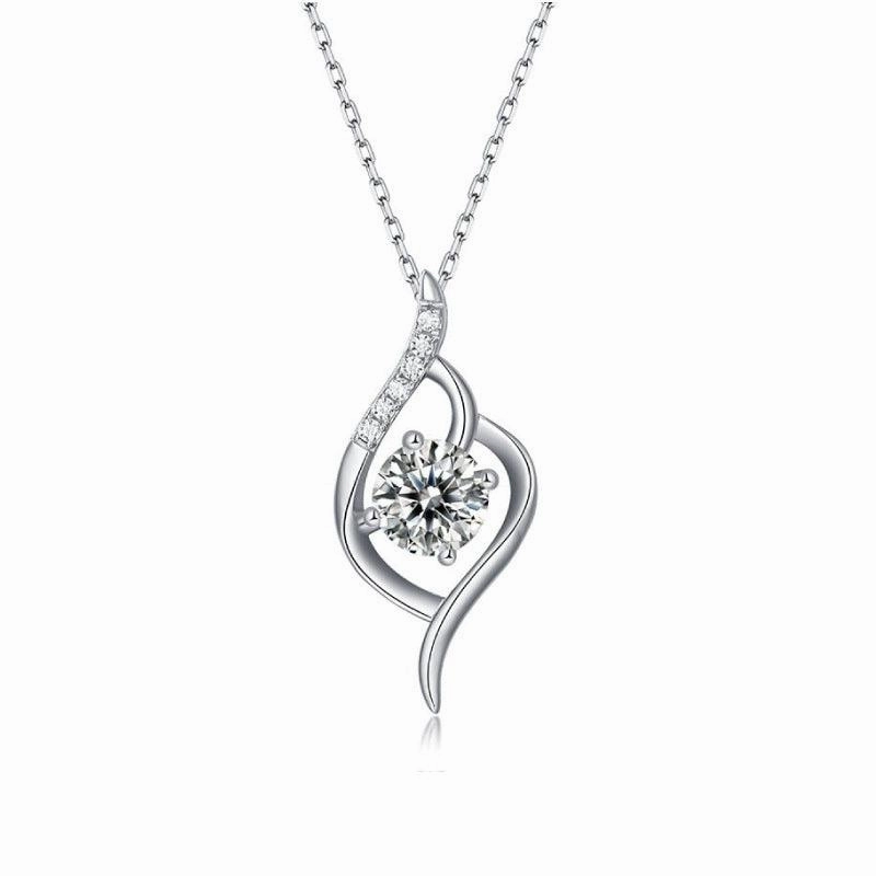 S925 Sterling Silver Mosang Diamond Necklace For Women's Simplicity