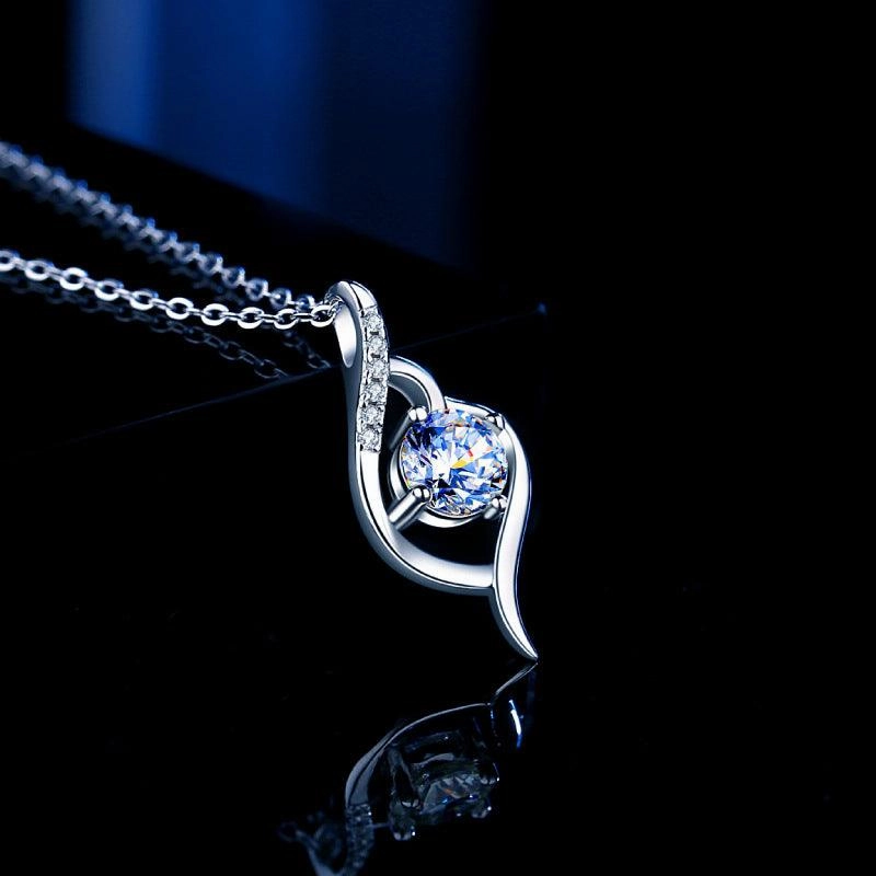 S925 Sterling Silver Mosang Diamond Necklace For Women's Simplicity
