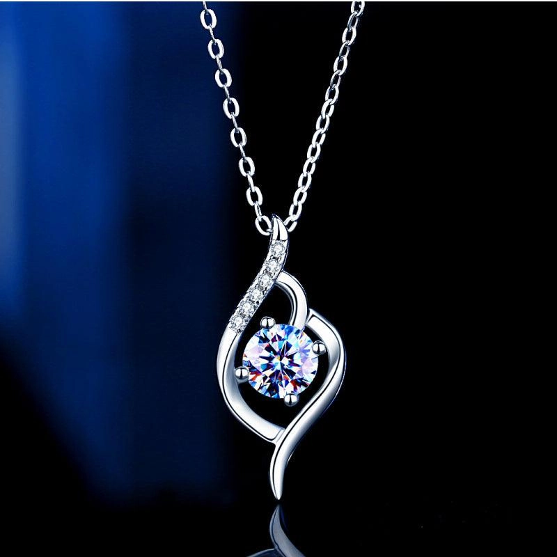 S925 Sterling Silver Mosang Diamond Necklace For Women's Simplicity