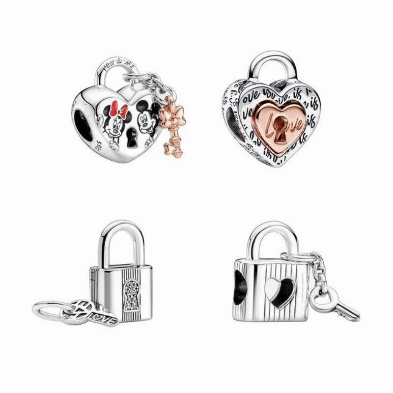 S925 Sterling Silver Pan Family Love Lock Strawberry String