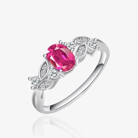 S925 Sterling Silver Pigeons-blood Ruby Ring 