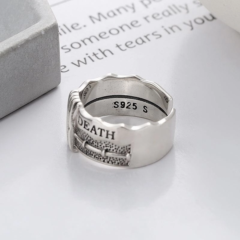 S925 Sterling Silver Retro Distressed Ring