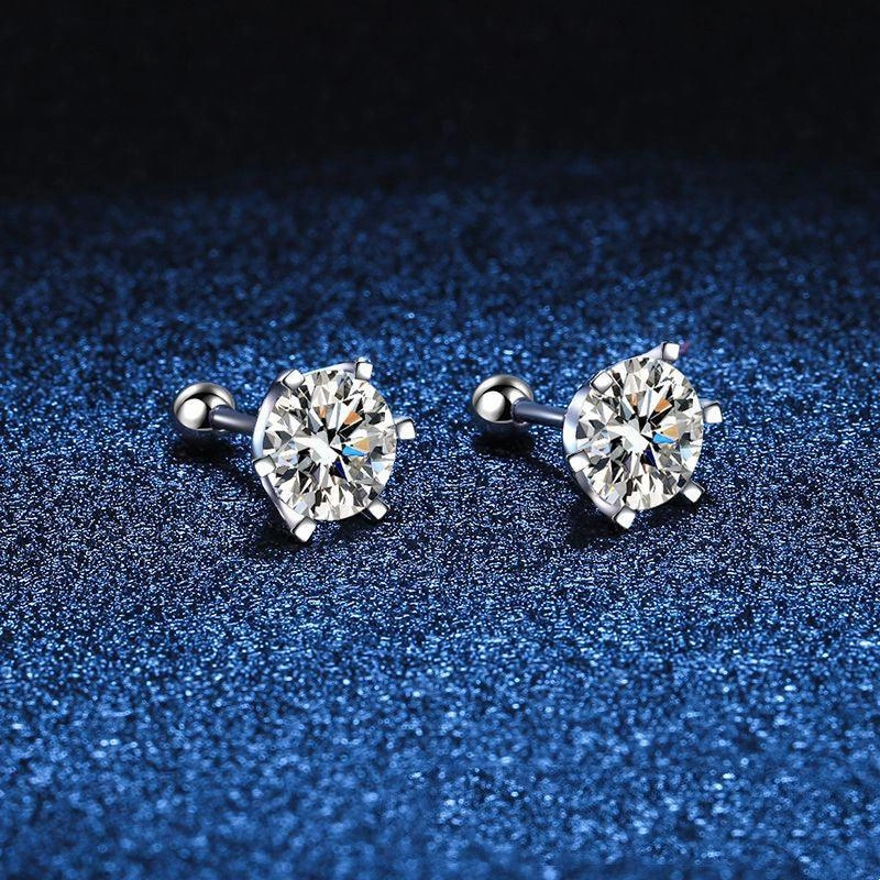 S925 Sterling Silver Six-claw Ear Nail Threaded