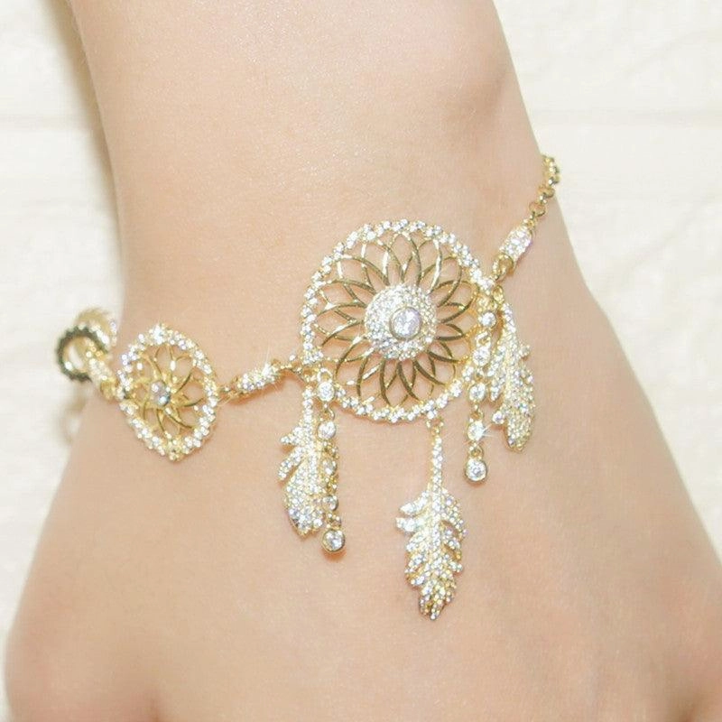 S925 Sterling Silver Women's Diamond Set Dream Catcher Bracelet