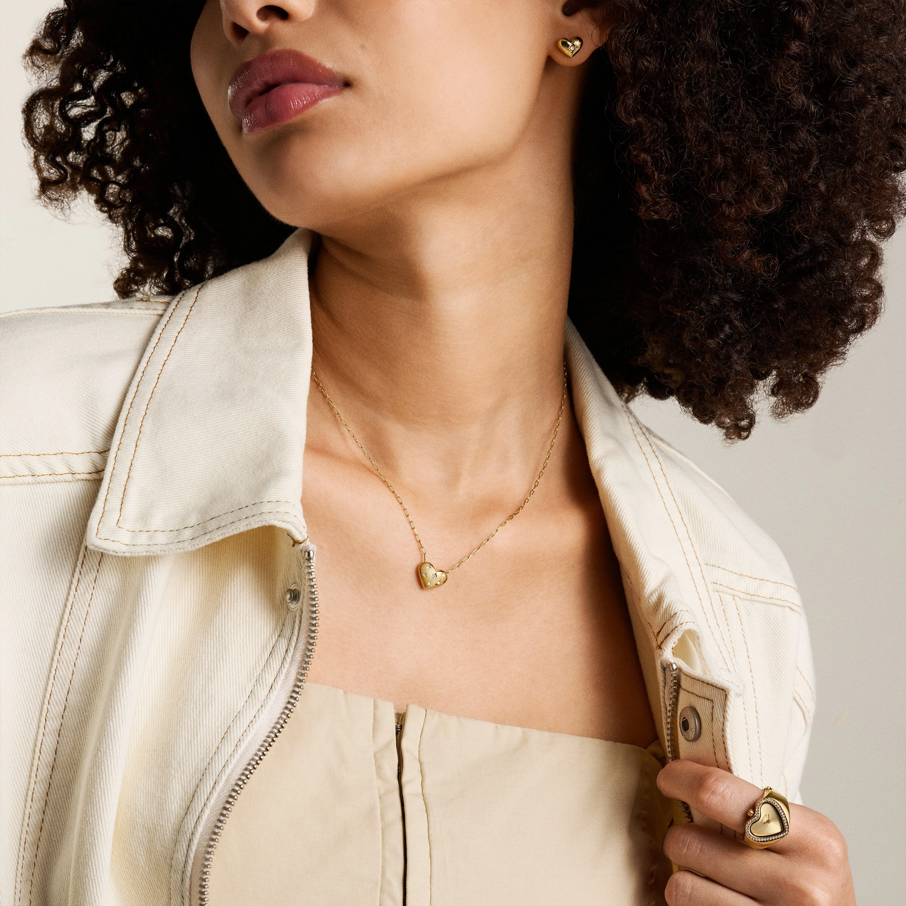 Sadie All My Love Gold-Tone Stainless Steel Heart Pendant Necklace