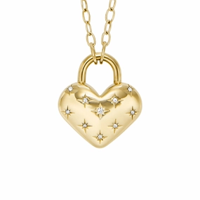 Sadie All My Love Gold-Tone Stainless Steel Heart Pendant Necklace fashion-jewelry  