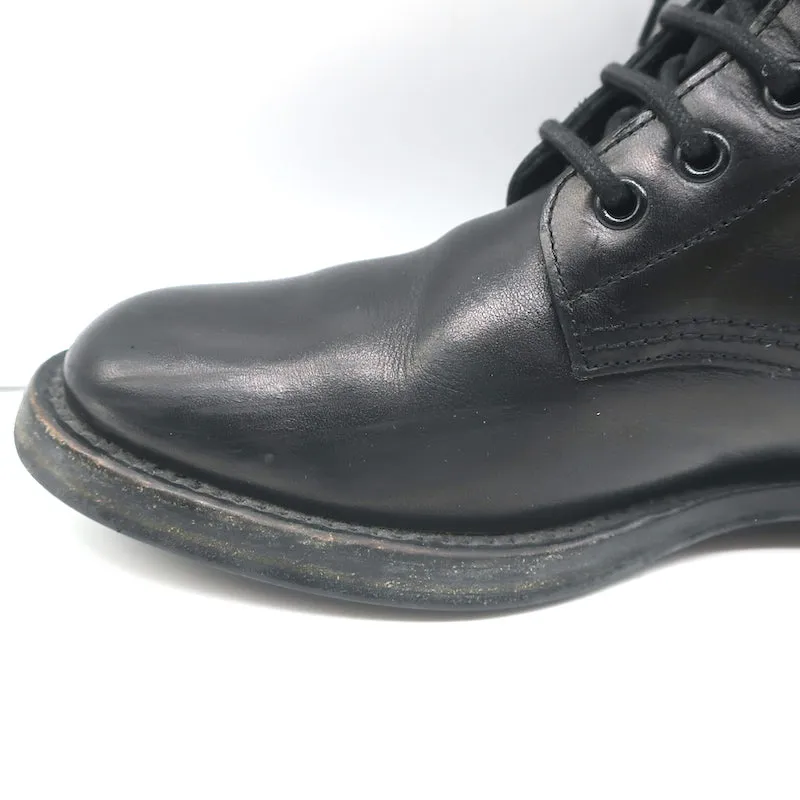 Saint Laurent Ranger Reißverschluss Kampfstiefel Schwarzes Leder Größe 38.5 Flache Knöchelstiefel