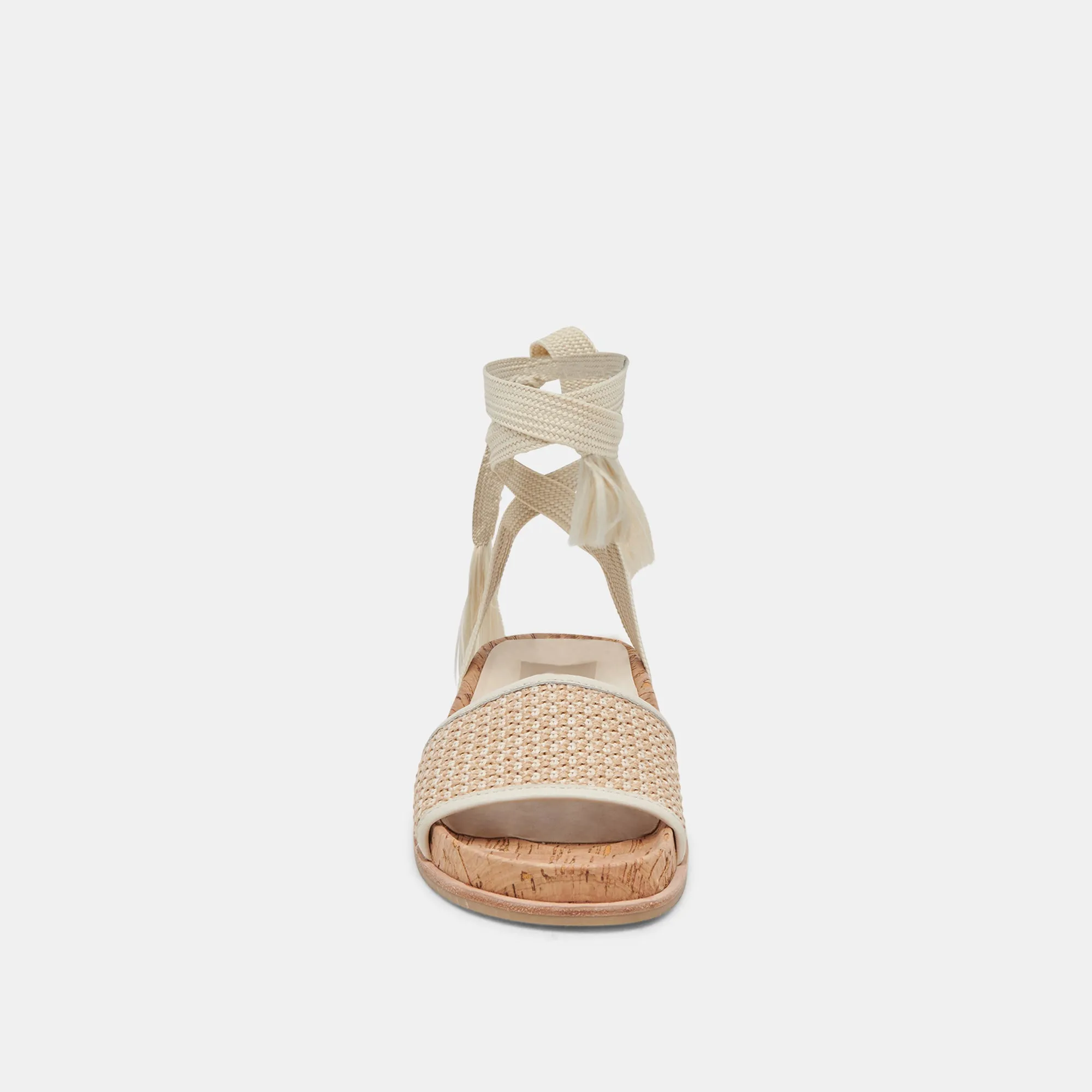SALACY SANDALEN WEIß NATUR RAFFIA