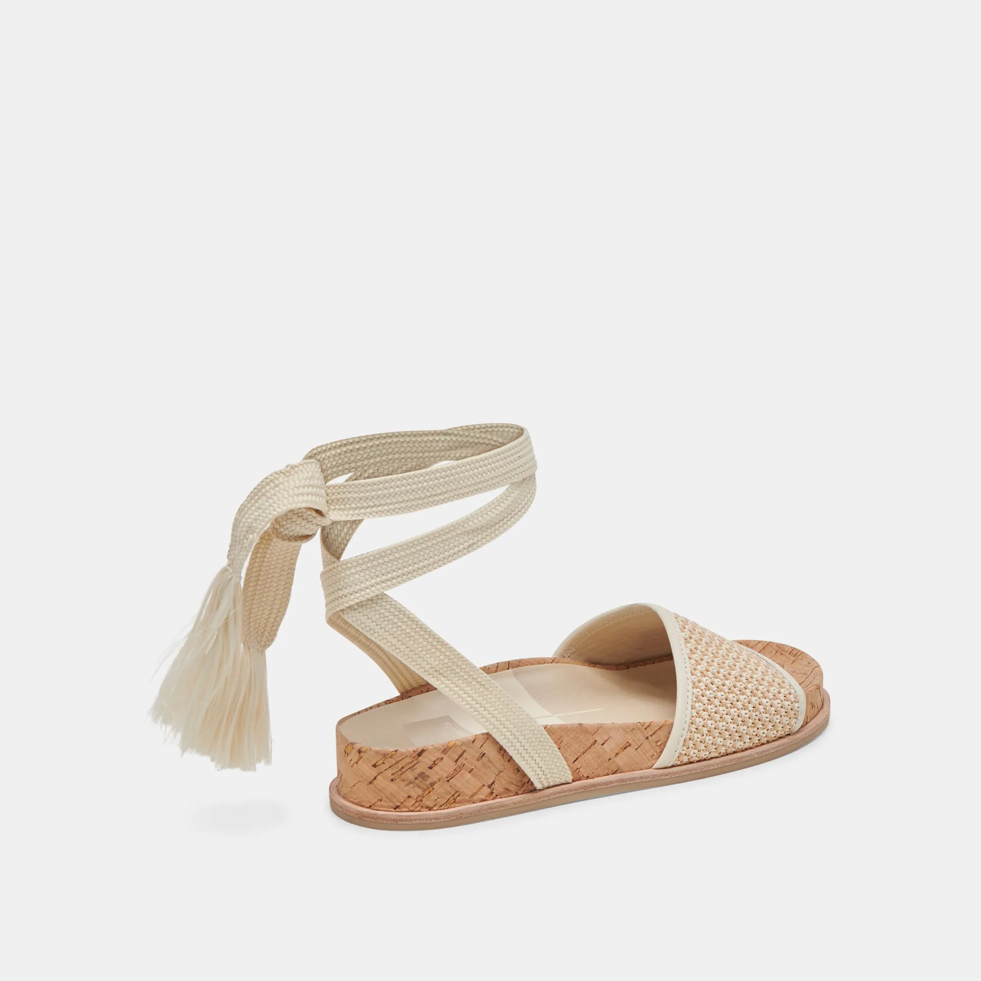 SALACY SANDALEN WEIß NATUR RAFFIA