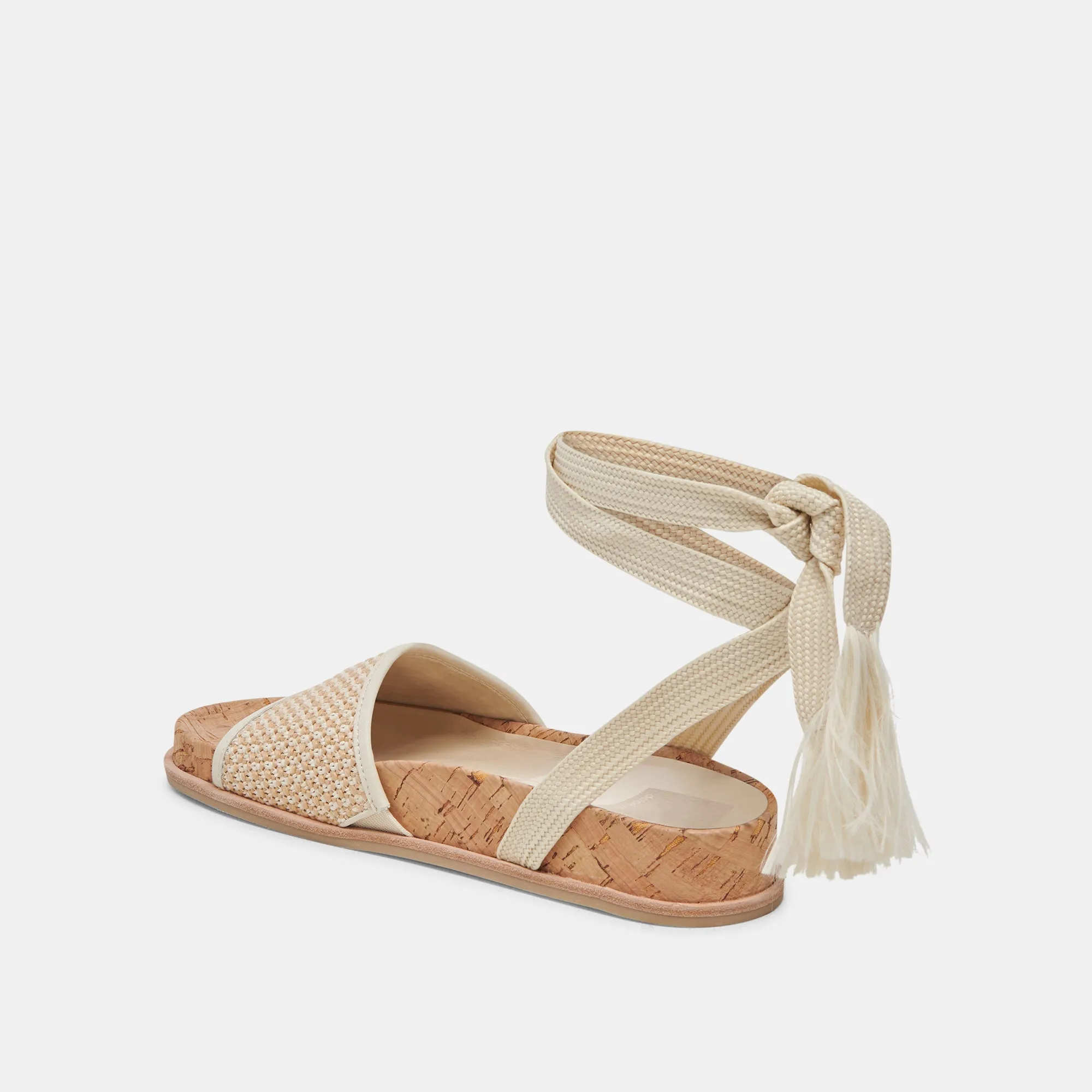 SALACY SANDALEN WEIß NATUR RAFFIA
