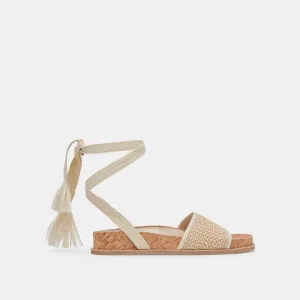 SALACY SANDALEN WEIß NATUR RAFFIA