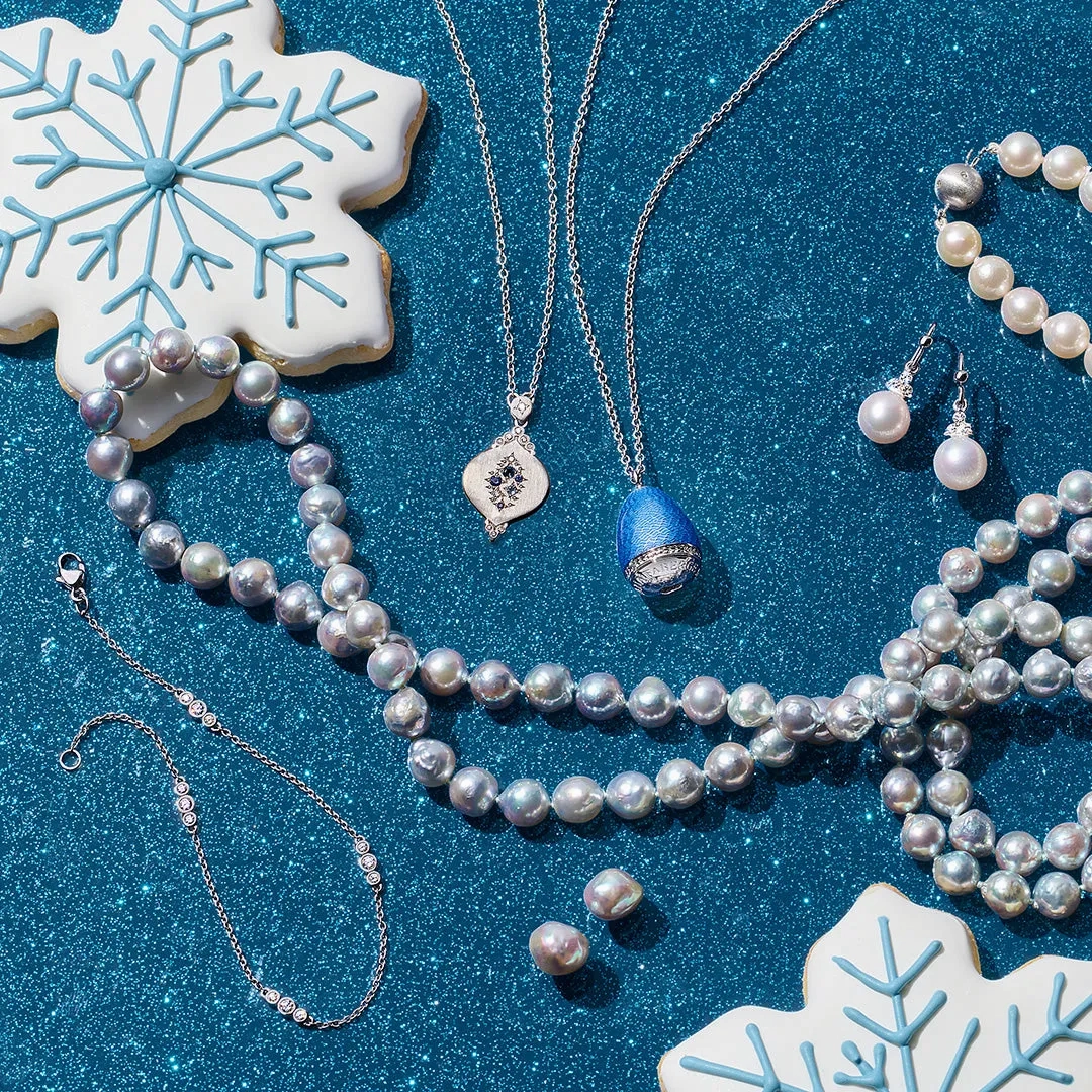 Sapphire, Aquamarine &amp; Diamond Cluster Pendant Necklace