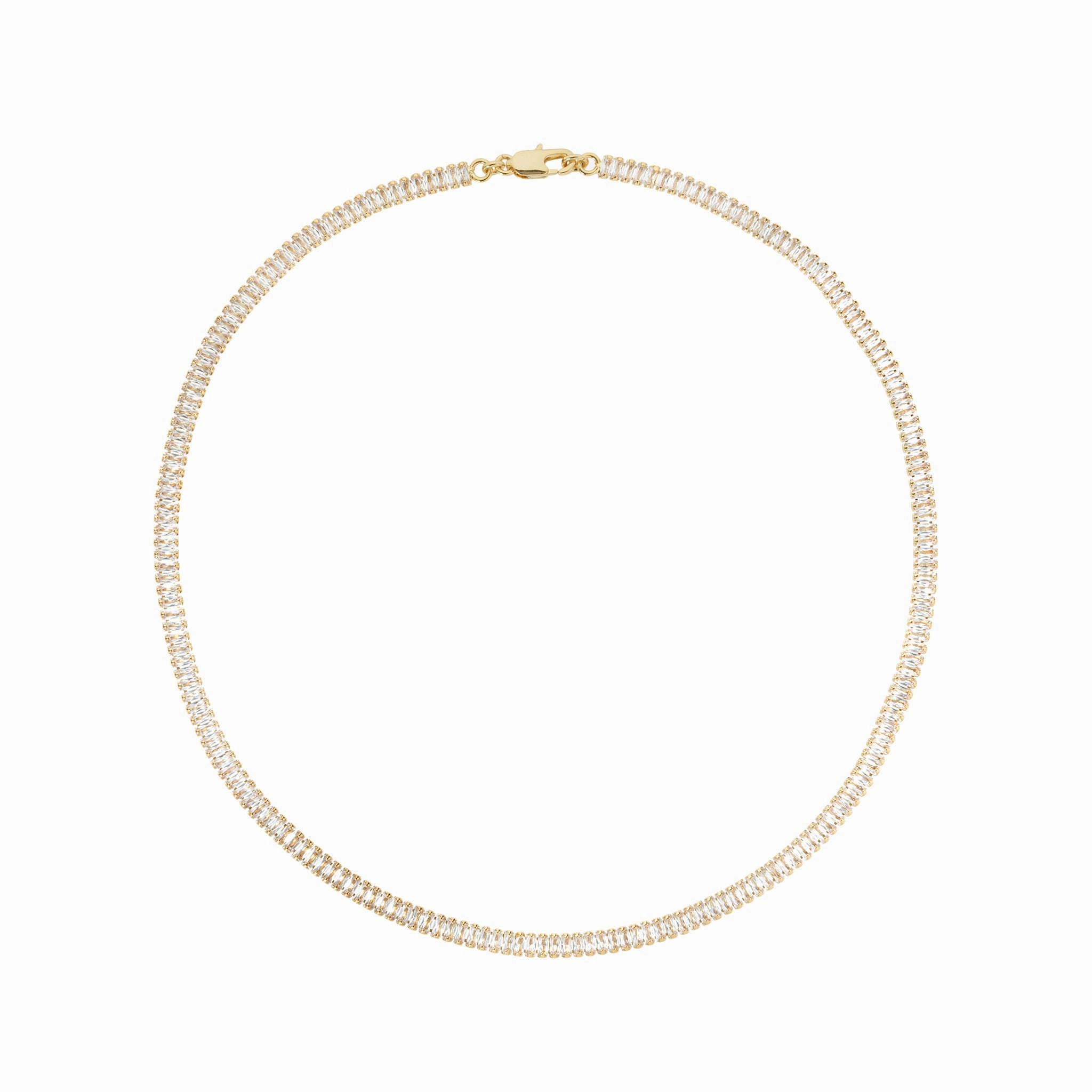 Shashi Clear Teagan Tennis Necklace, Vermeil on Sterling Silver fashion-jewelry  