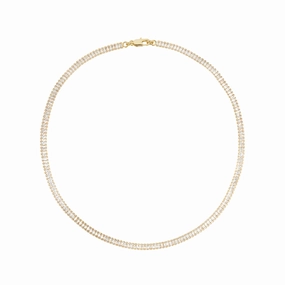 Shashi Clear Teagan Tennis Necklace, Vermeil on Sterling Silver fashion-jewelry  