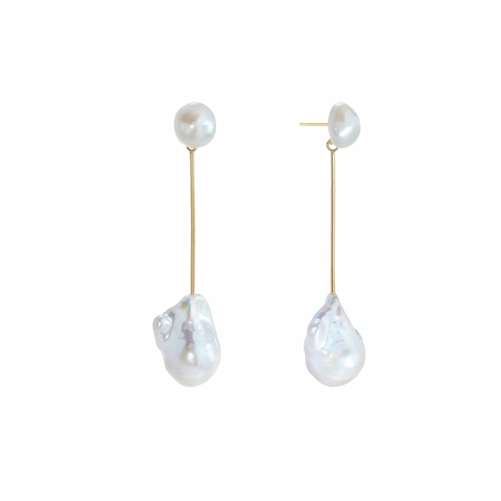 Shashi Petunia Pearl Earring Pearl Vermeil on Sterling Silver 