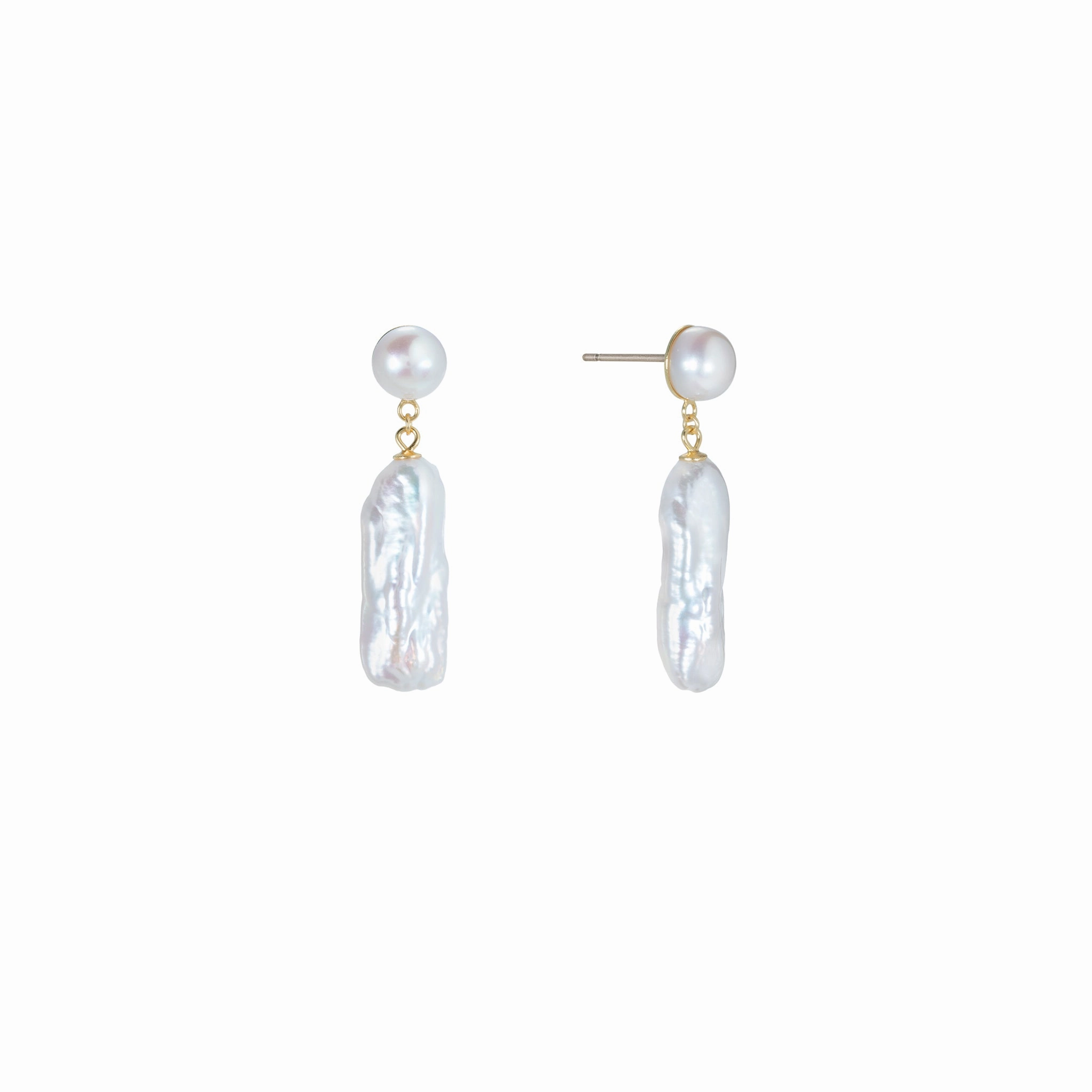 Shashi Romy Earring Pearl Vermeil on Sterling Silver fashion-jewelry  