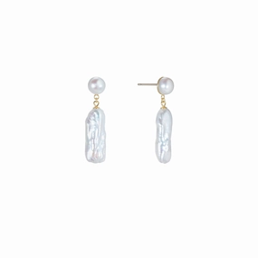Shashi Romy Earring Pearl Vermeil on Sterling Silver fashion-jewelry  
