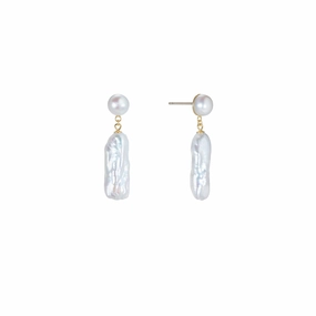 Shashi Romy Earring Pearl Vermeil on Sterling Silver 