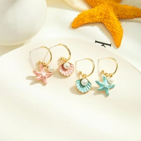 Shell pearl earrings 