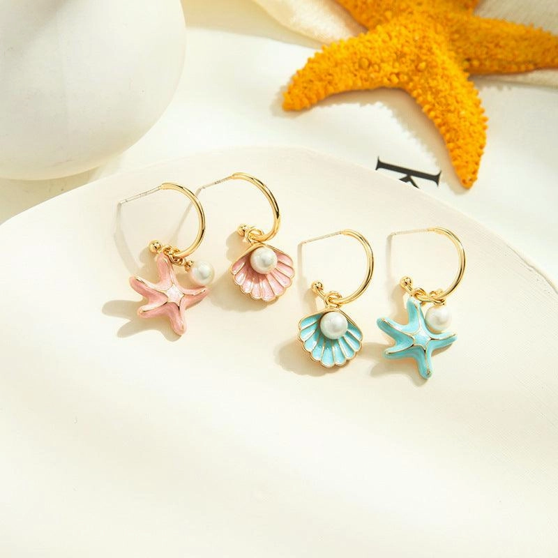 Shell pearl earrings 